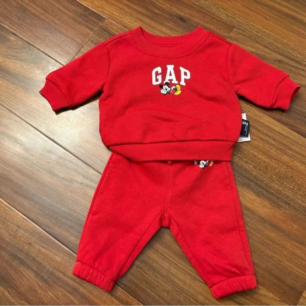 Baby Gap Disney Mickey Mouse Red 2 Piece Sweatsuit NWT